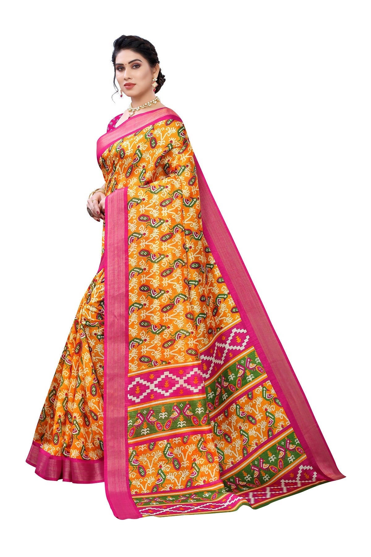 Vamika Mustard Linen Jari Border Saree (JANKI MUSTARD) | Grocsy