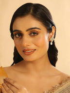 Nuyug 22K Gold Plated Kundan Paradise Stud Earrings | Grocsy