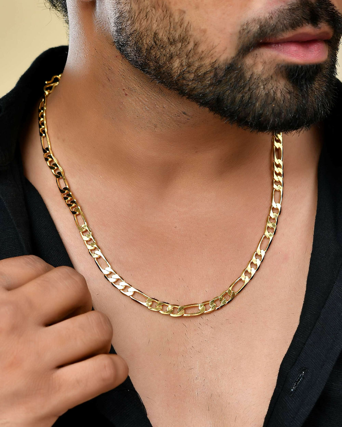 VOJ Gold-Polished Designer Chain For Men | Grocsy