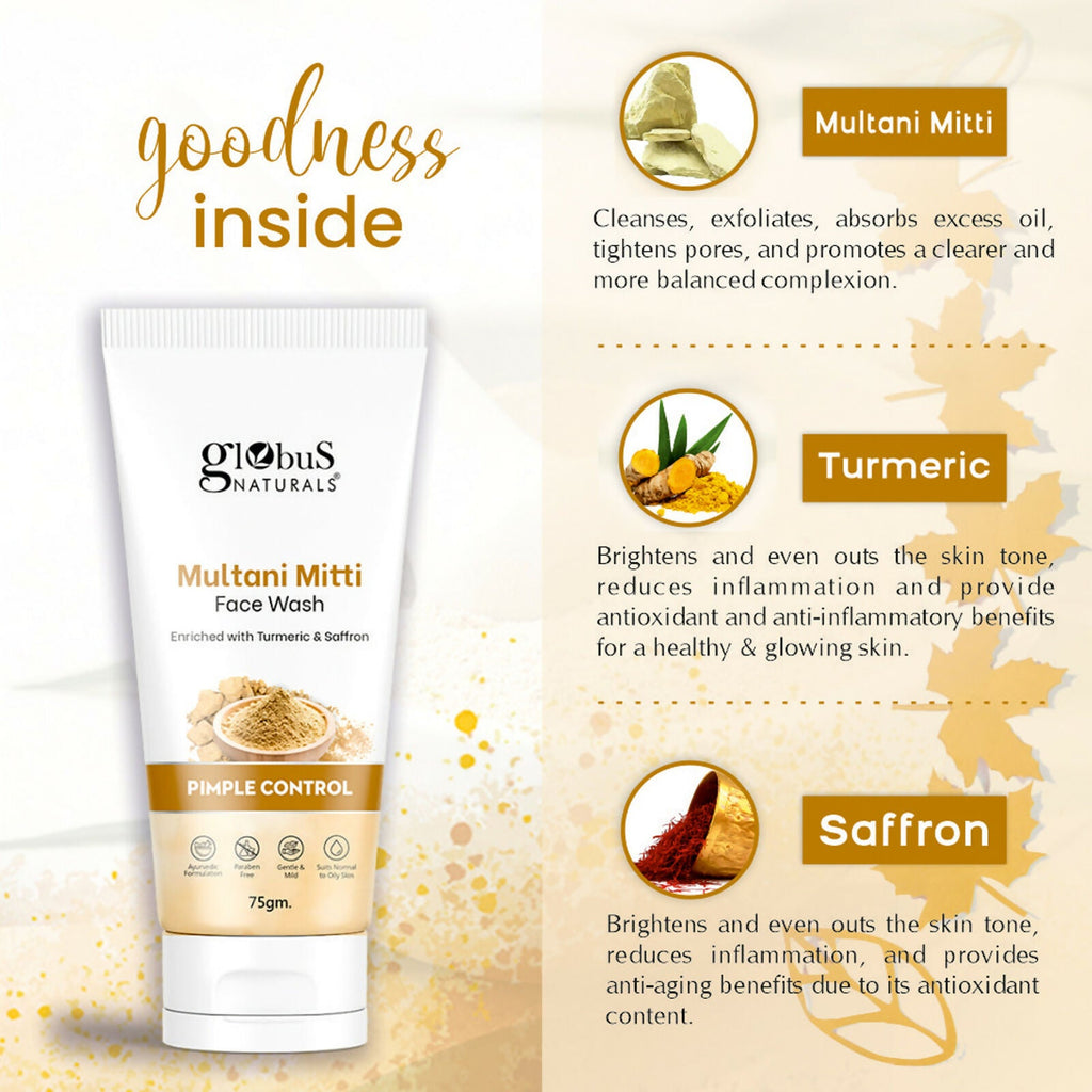 Globus Naturals Multani Mitti Face Wash | Grocsy