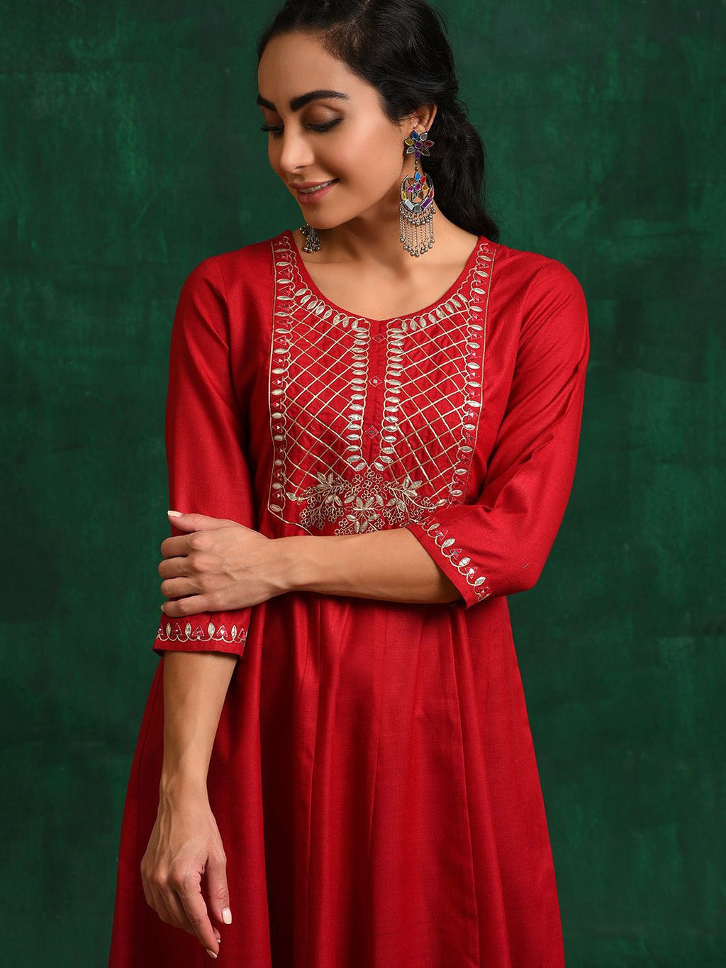 Sangria Embroidered Ethnic Anarkali Kurta | Grocsy