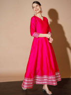 Myshka Women Pink Solid Kurta & With Dupatta | Grocsy