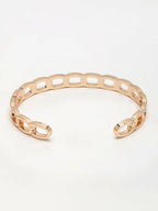 NVR Men's Rose Gold Metal Cuff Bracelet