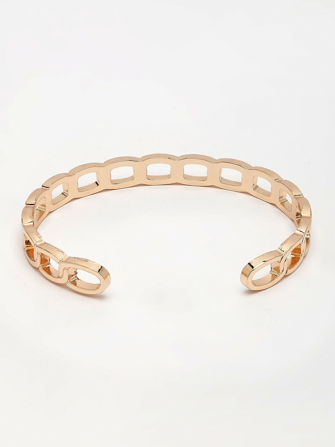 NVR Men's Rose Gold Metal Cuff Bracelet