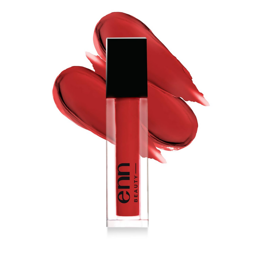 Enn Semi Matte Red Liquid Lipstick - Sangria Red | Grocsy
