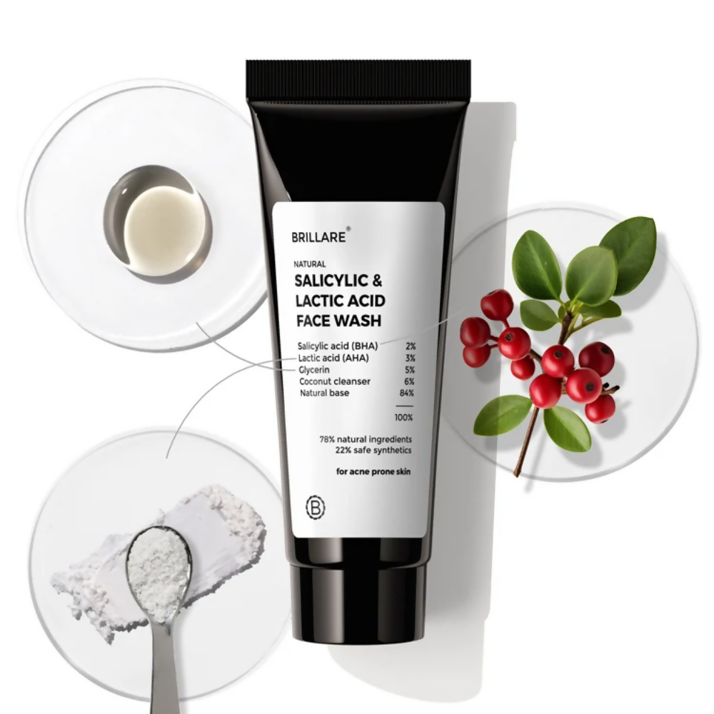 Brillare Mini Salicylic and Lactic Acid Face Wash | Grocsy
