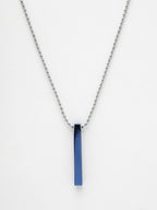 NVR Men's Set of 2 Gold & Blue Geomatric Pendent With Chain | Grocsy