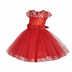Asmaani Baby Girl's Red Color Satin A-Line Frock (As-Dress-22131) | Grocsy