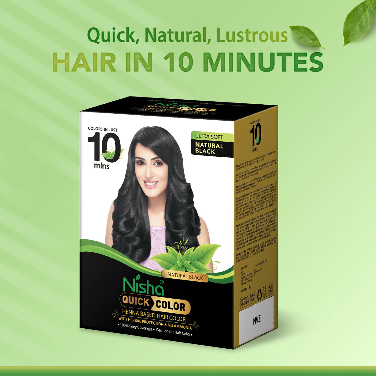 Nisha Quick Color Henna-Based Hair Color-Natural Black | Grocsy