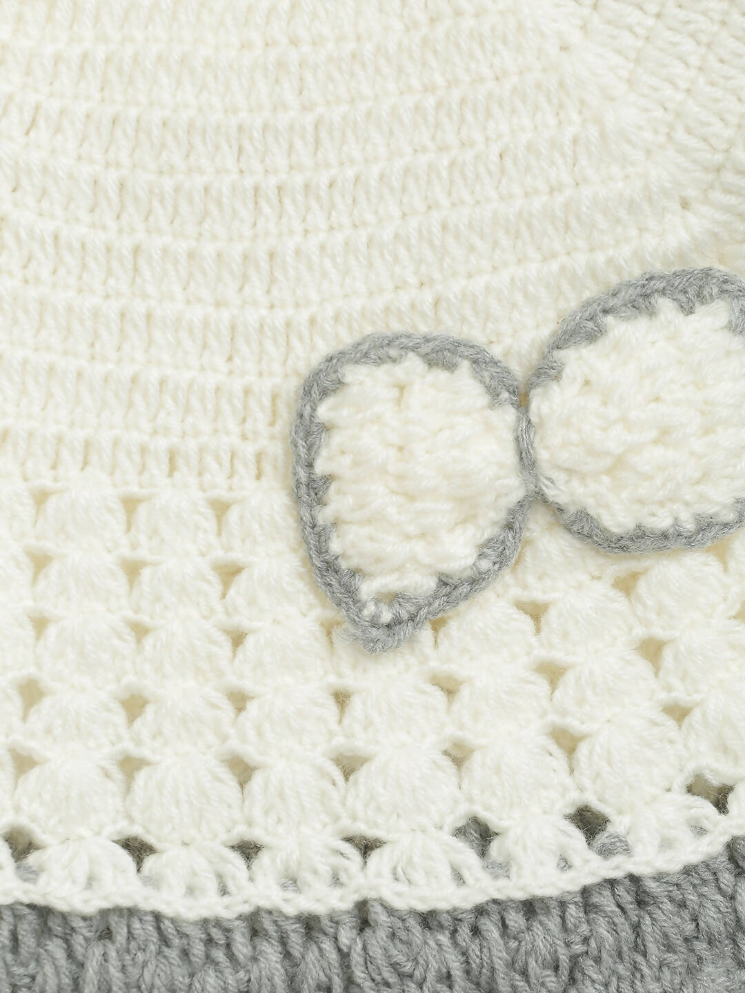 ChutPut Hand knitted Crochet Wool Dress For Baby Girls - White | Grocsy
