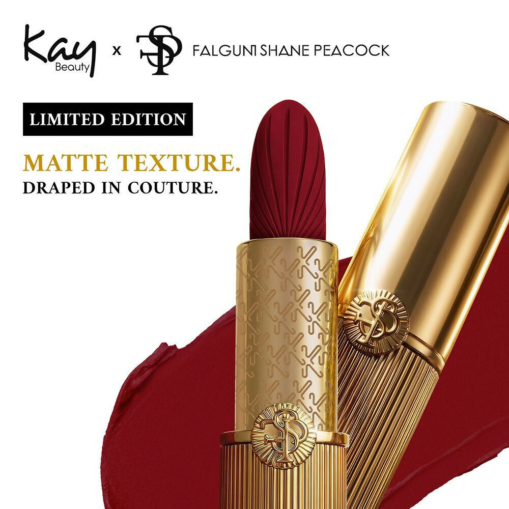 Kay Beauty x Falguni Shane Peacock Luxe Matte Lipstick - Ruby Banarasi | Grocsy
