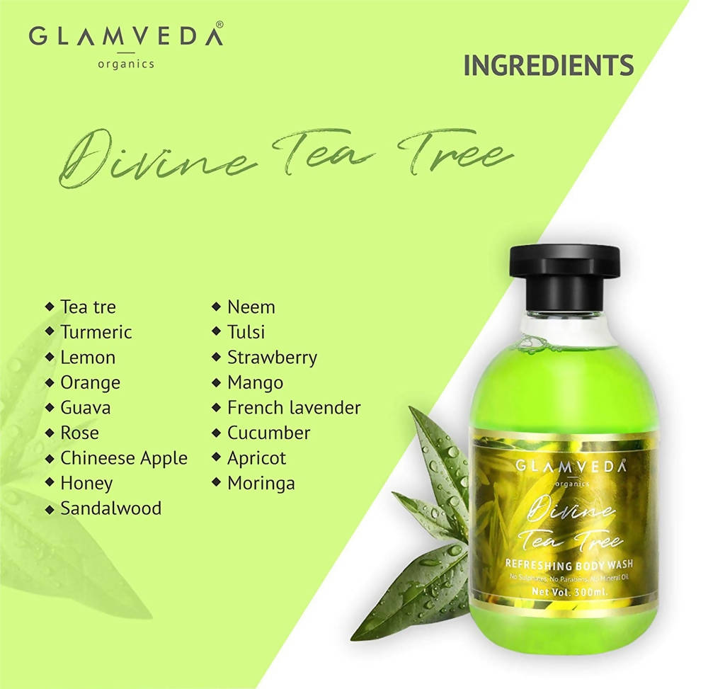 Glamveda Divine Tea Tree Nourishing Body Wash | Grocsy