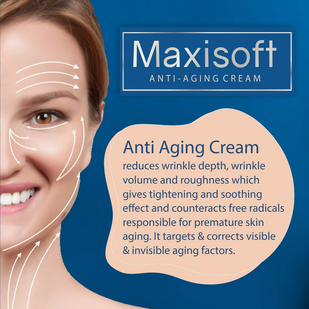 Maxisoft Anti Aging Cream Reduces Fine Lines, Wrinkles & Age Spots | Grocsy