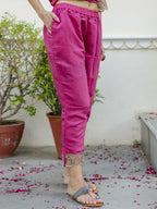 Vellora Rich Rani Pink Embroidery Work Readymade Salwar Suit | Grocsy