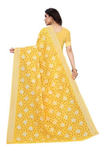 Vamika Yellow Linen Zari Border Saree | Grocsy