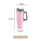 Nestasia Tumbler with Handle Straw & Lid - 1.2L (Pink) | Grocsy