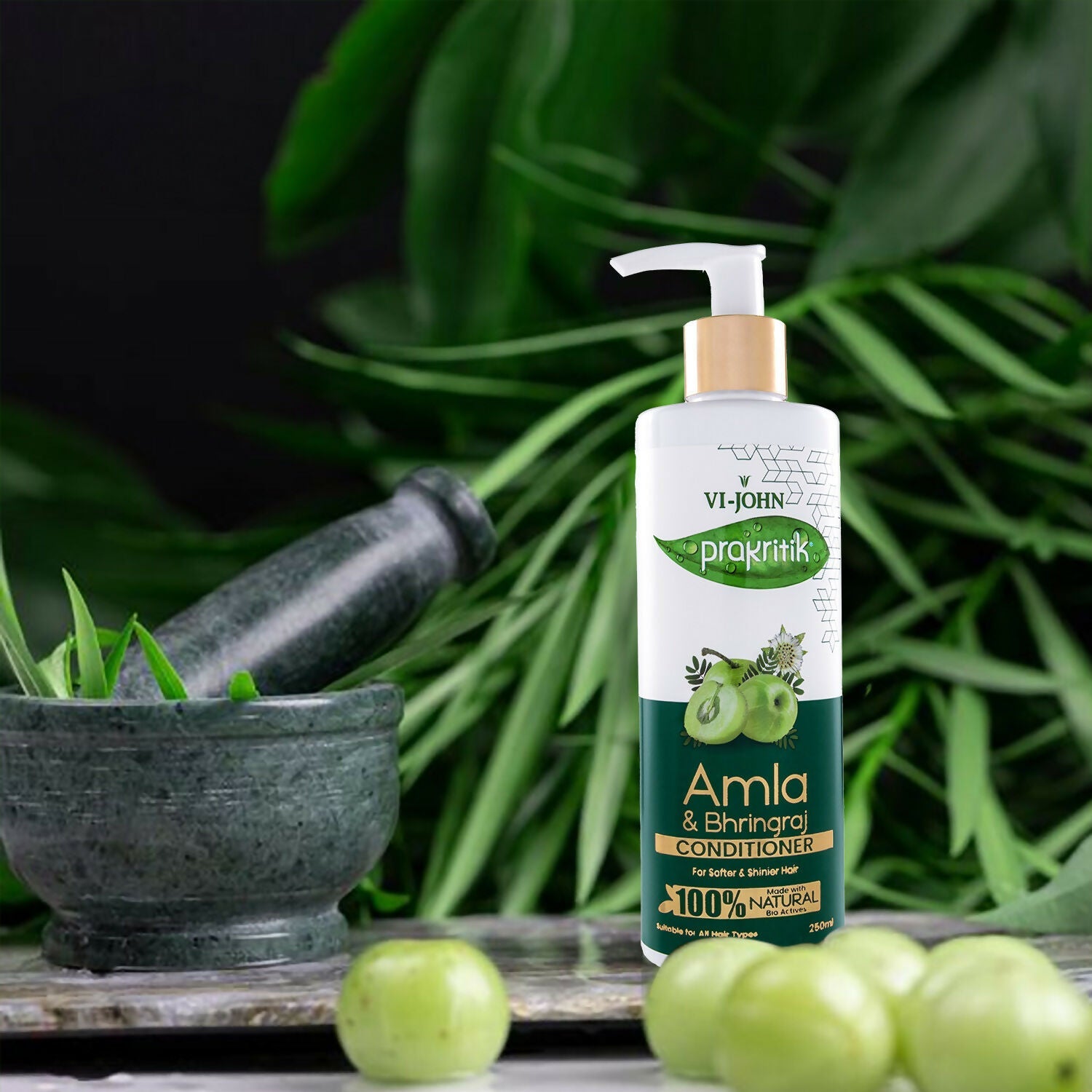 VI-JOHN Prakritik Amla & Bhringraj Conditioner, Vitamin C for deep-rooted care,100% Bio Actives | Grocsy