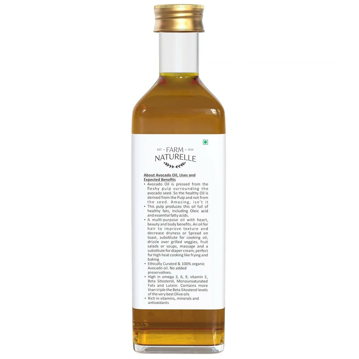 Farm Naturelle 100% Pure Extra Virgin Avocado Oil | Grocsy