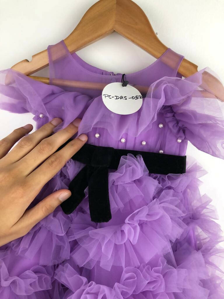 Pink Cow Fashions Purple Frilled Dress | Grocsy