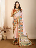 Orange Muslin Cotton Designer Digital Printed Saree - Lavisha | Grocsy