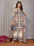 Joban Fashion Women Cream Linen Printed Stitched Kurta Set | Grocsy