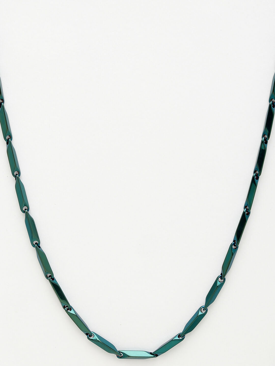 NVR Men's Green Rhodium-Plated Stainless Steel Chain | Grocsy