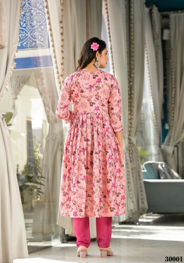 Designer Stylish Light Pink Rubi Silk Stitched Suit With Dupatta - Kiyara | Grocsy
