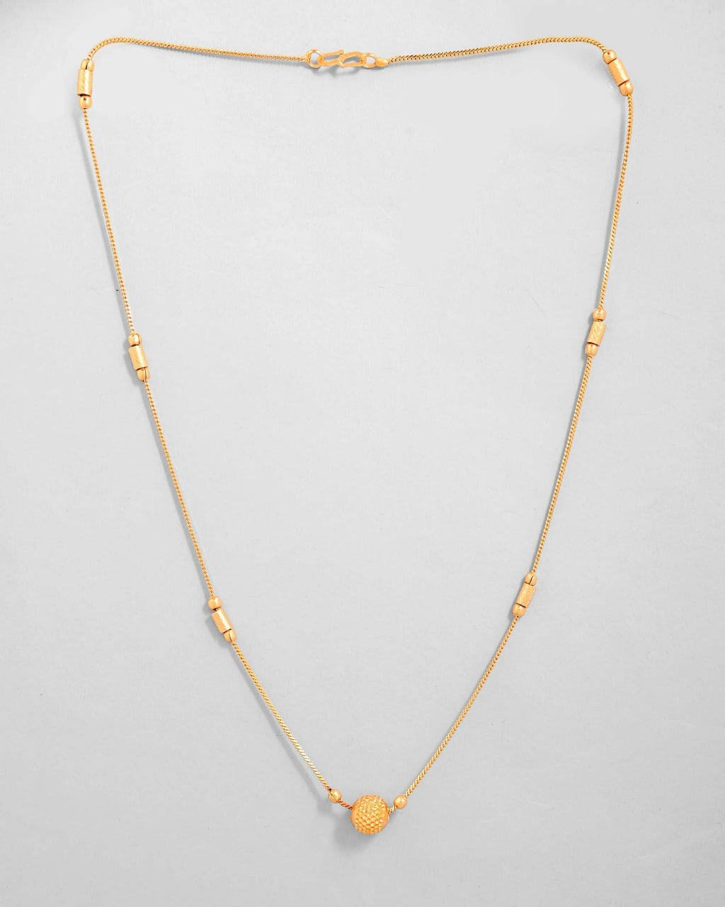 VOJ Gold-Polished Designer Piped Chain WithBig Gold Bead. | Grocsy