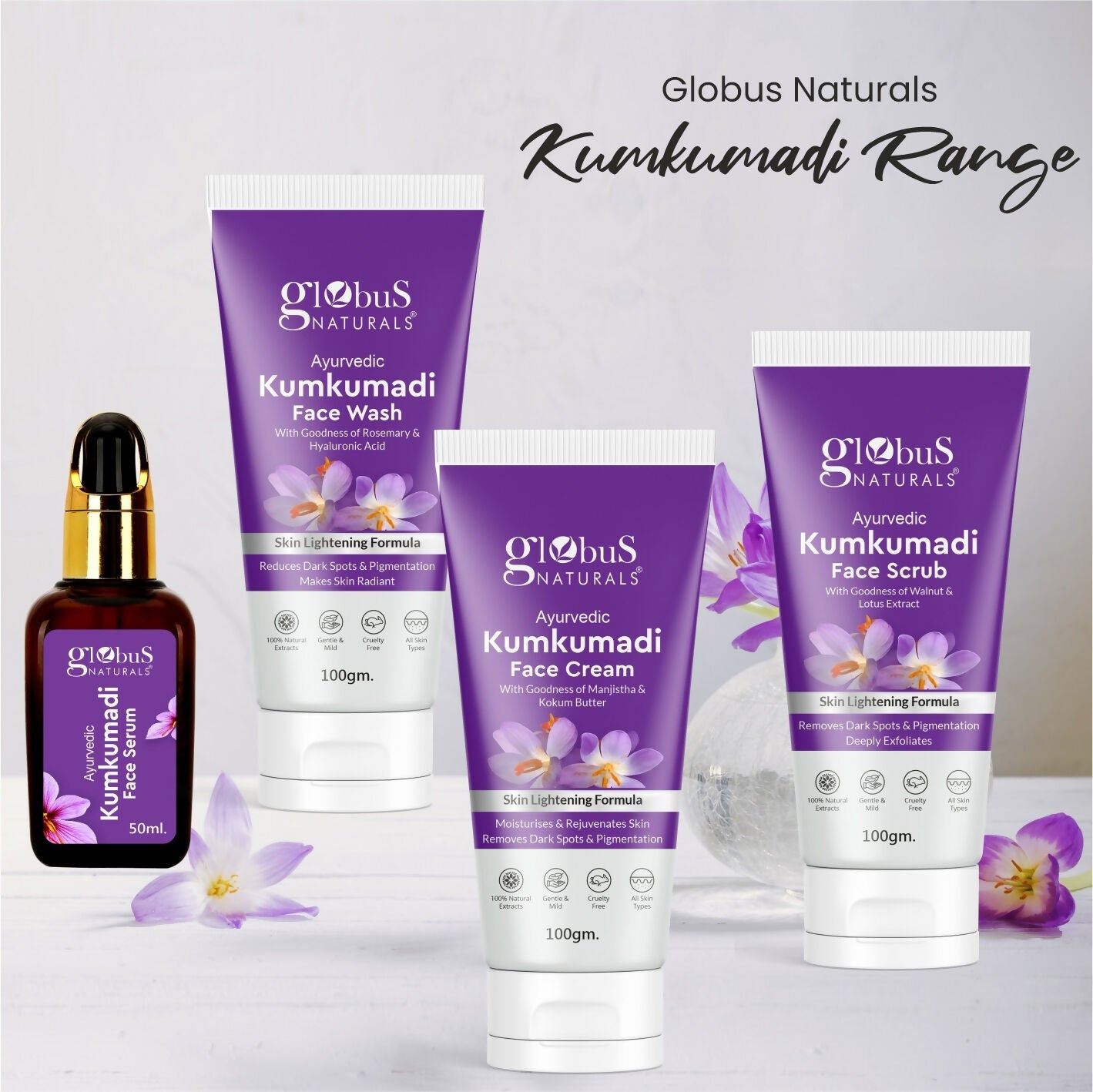 Globus Naturals Ayurvedic Kumkumadi Skin Lightening Face Scrub | Grocsy