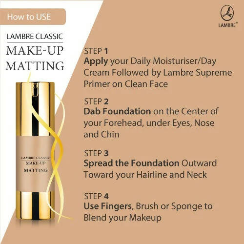Lambre Classic Make-Up Matting Foundation (01 Natural Shade) | Grocsy