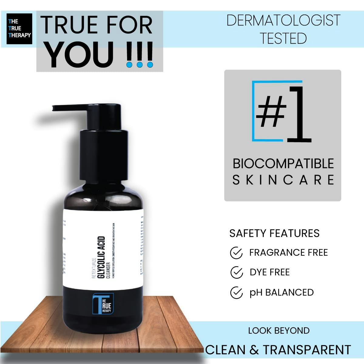 The True Therapy Retexturize Glycolic Acid Face Wash | Grocsy