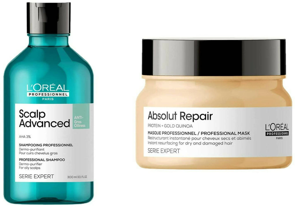 L'Oreal Paris Professionnel Scalp Advanced Anti-Oiliness Dermo-Purifier Shampoo Absolut Repair Professional Hair Mask | Grocsy