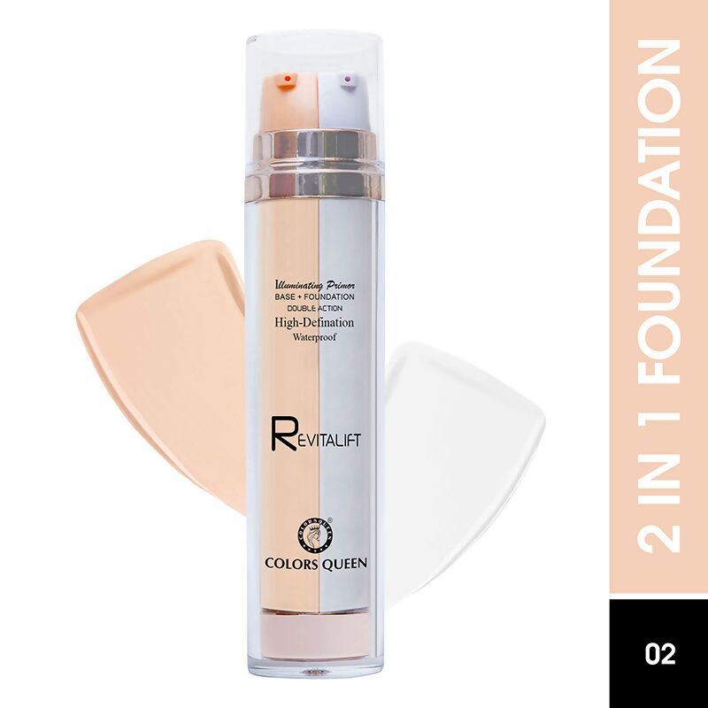 Colors Queen Revitalift Illuminating Primer Base + Foundation - 02 Fair | Grocsy