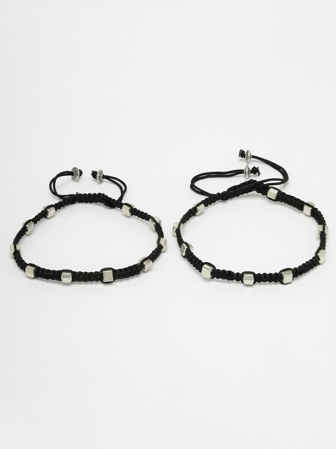 NVR Women's Evil Eye Adjustable Black Anklets | Grocsy