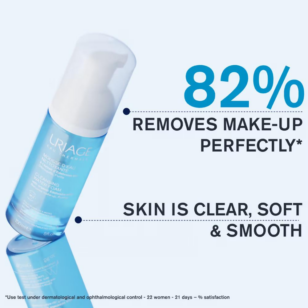 Uriage Face Cleanser Make-Up Remover Ultra-Soft Airy Foam Rinse-Off Cleanser | Grocsy