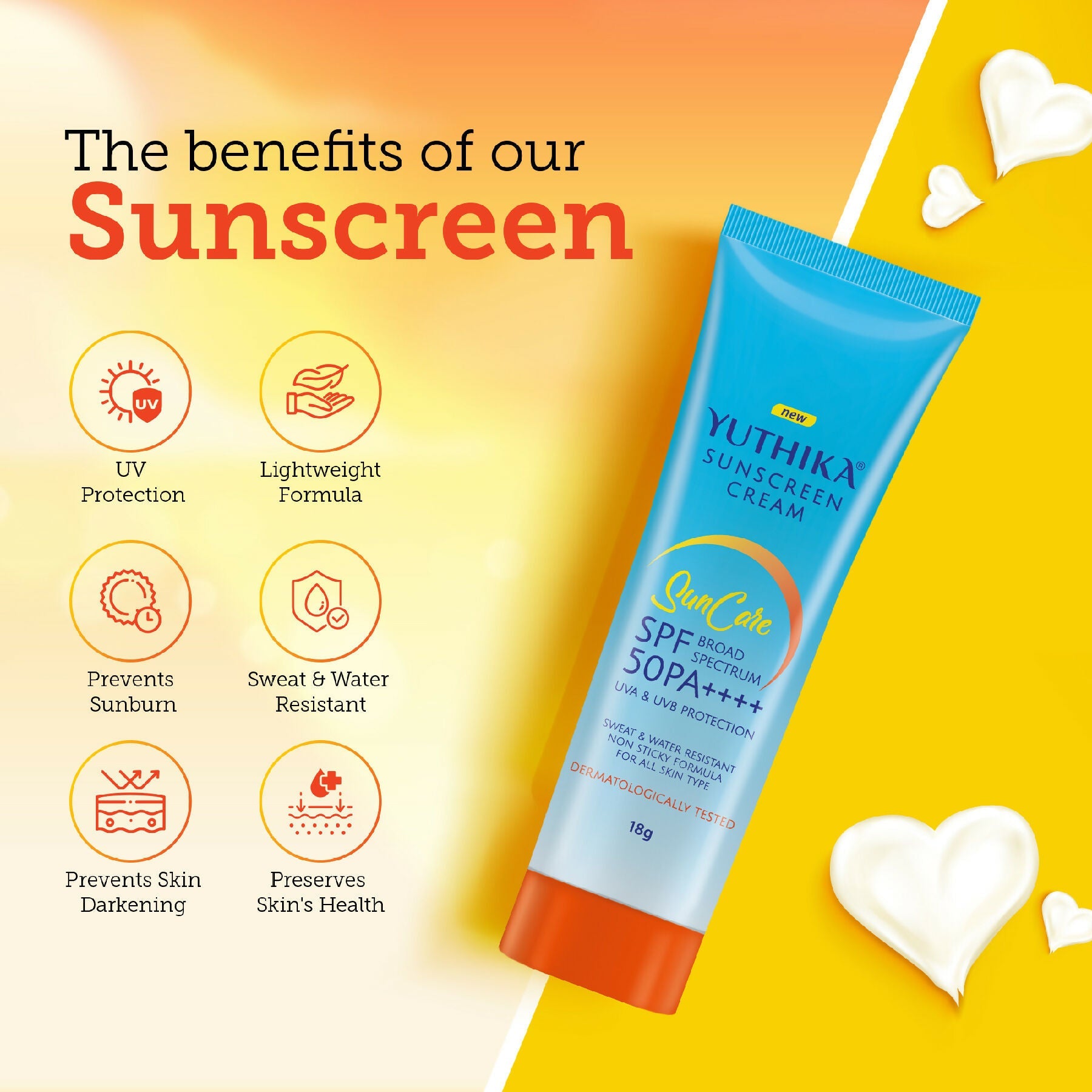 Yuthika Sunscreen Lotion SPF 50 PA+++(Pack of 3) | Grocsy