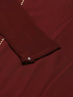 FIORRA Women's Maroon Poly Crepe Straight Kurta Pant With Dupatta | Grocsy