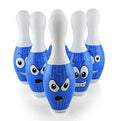Kipa Big Size Plastic Blue Bowling Set 6 Pins 2 Balls Large Bowling Toy for Kids Multi Color with Smart Chain Carry Case | Grocsy