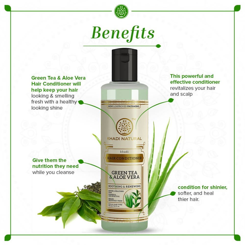 Khadi Natural Green Tea & Aloe Vera Herbal Hair Conditioner | Grocsy