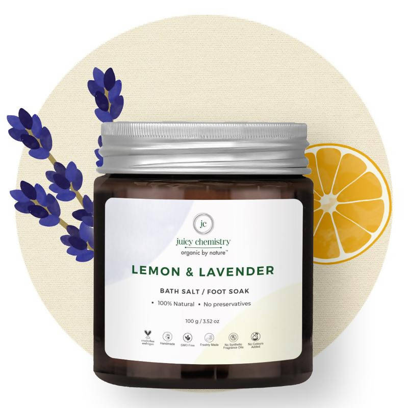 Juicy Chemistry Lemon & Lavender Bath Salt / Foot Soak | Grocsy