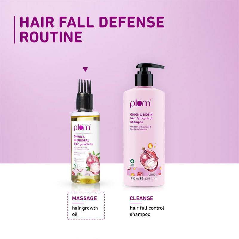 Plum Onion Hair Growth Oil For Hair Fall Control With Bhringraj Oil | Grocsy