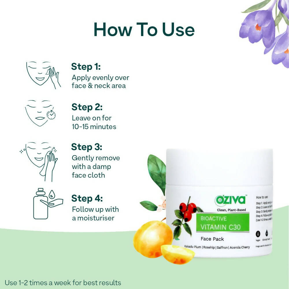 OZiva Bioactive Vitamin C30 Face Pack | Grocsy