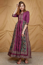 Designer casual Purple Dola Silk Gown - Anbazaar | Grocsy