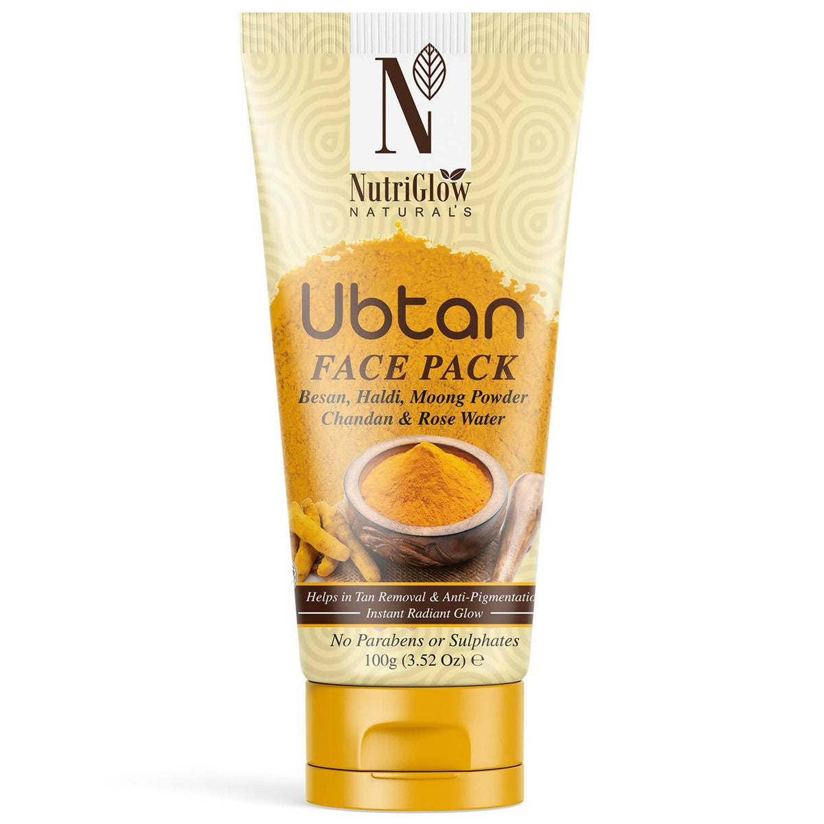 NutriGlow NATURAL'S Ubtan Face & Body Pack with Haldi & Chandan | Grocsy