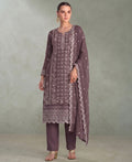 KC Lilac Pakistani Straight Suit For Women Chiffon | Grocsy