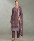 KC Lilac Pakistani Straight Suit For Women Chiffon | Grocsy
