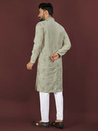 Anaita Green Embroidered Silk Straight Kurta | Grocsy