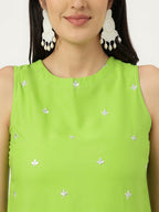 Joban Fashion Green Rayon and Embroidered Work Straight Kurta Bottom Set | Grocsy