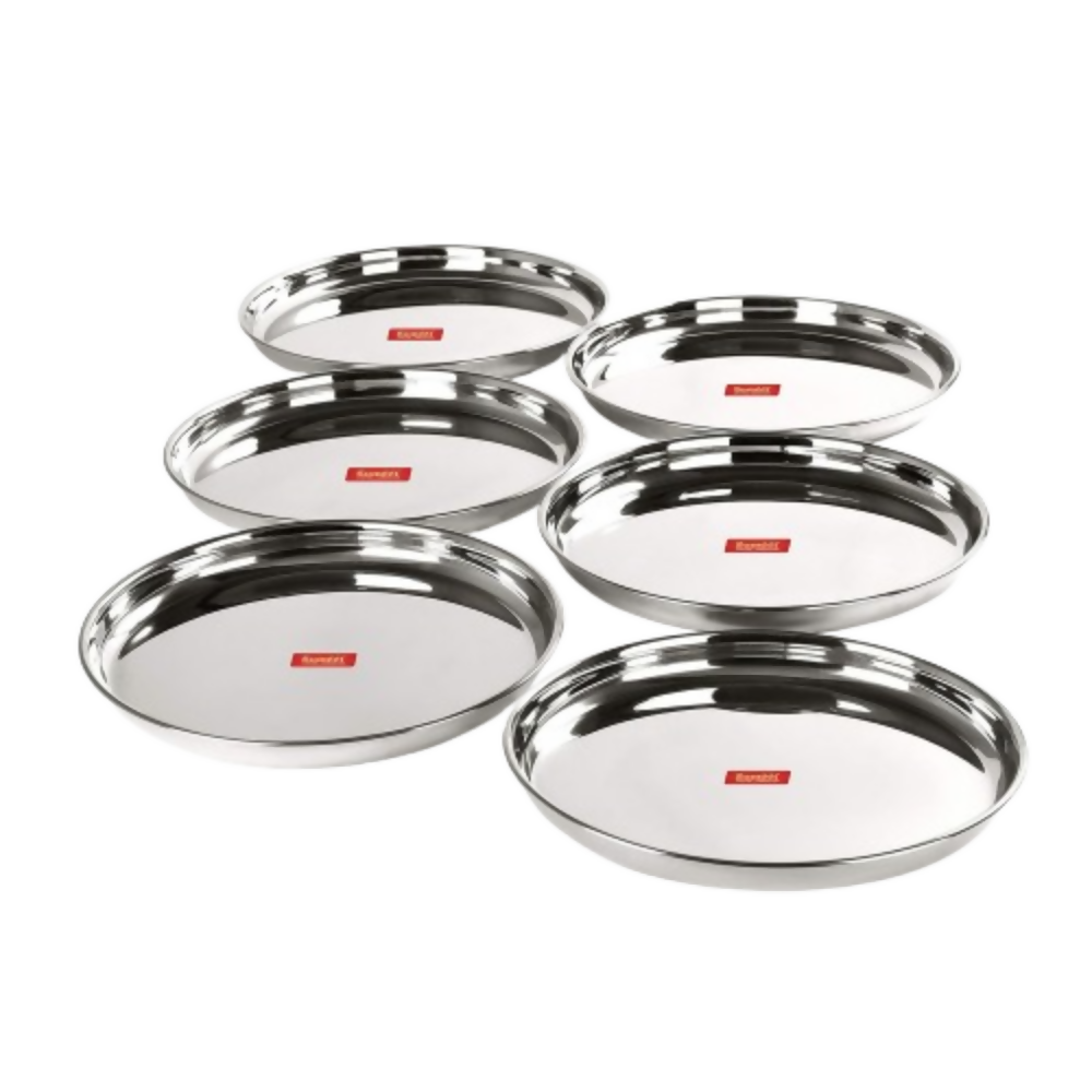 Sumeet Stainless Steel Dinner Plates | Grocsy