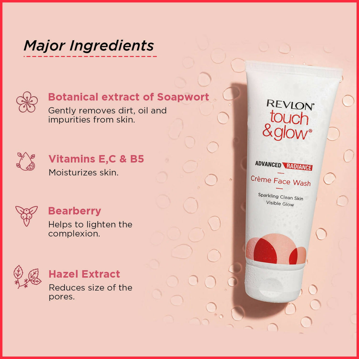 Revlon Touch & Glow Advanced Radiance Creme Face Wash | Grocsy